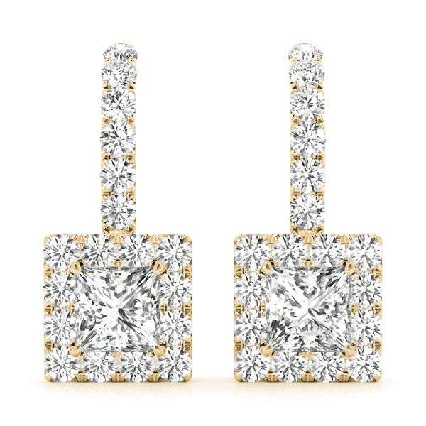 Diamond Halo Earrings F VS