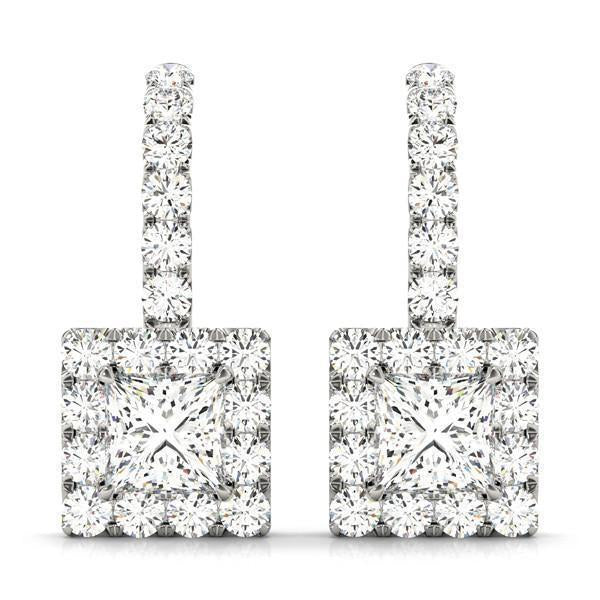 Diamond Halo Earrings F VS