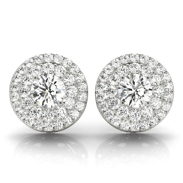 Diamond Halo Earrings F VS - Image 4