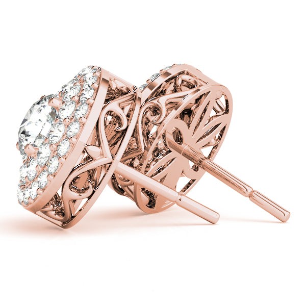 Diamond Halo Earrings F VS - Image 7