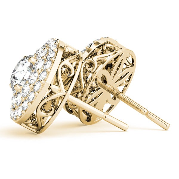 Diamond Halo Earrings F VS - Image 3