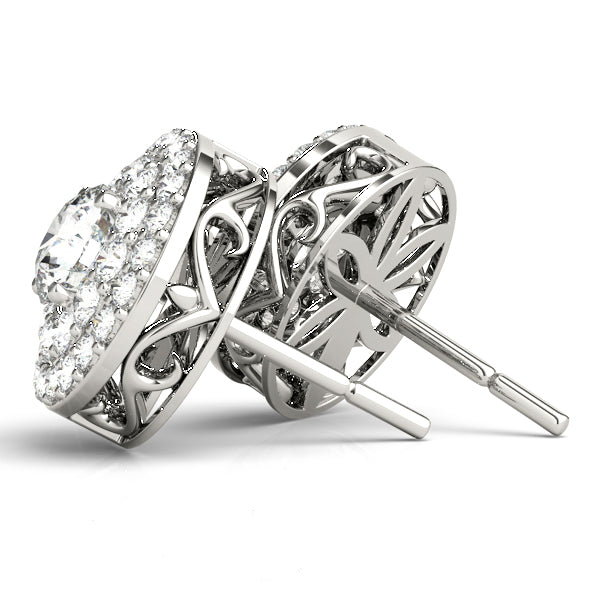 Diamond Halo Earrings F VS - Image 5
