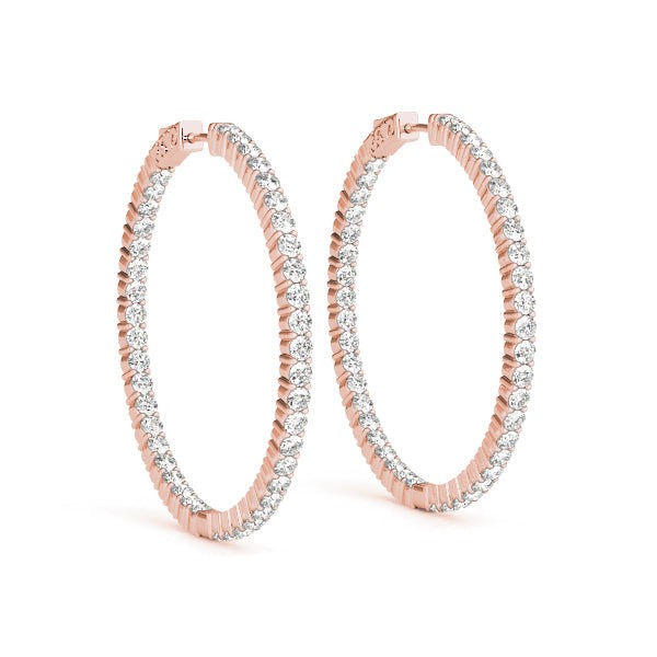 Inside Out Diamond Hoop Earrings .75 Inch F VS #41018 - Image 11