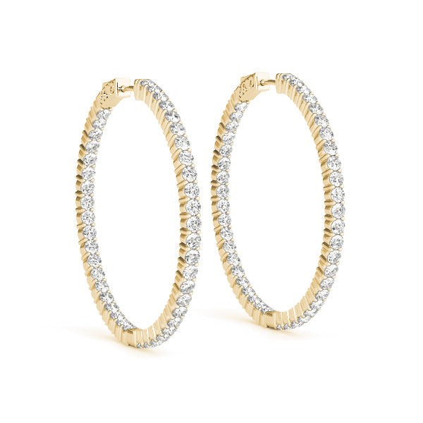 Inside Out Diamond Hoop Earrings .75 Inch F VS #41018 - Image 12