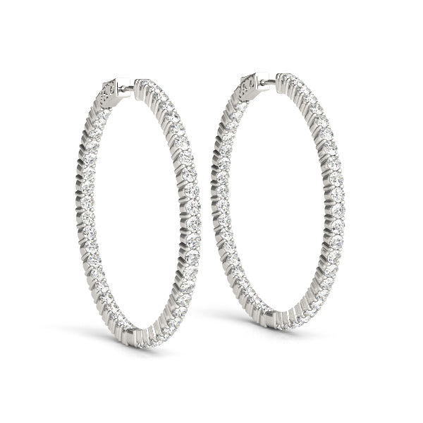 Inside Out Diamond Hoop Earrings .75 Inch F VS #41018 - Image 10