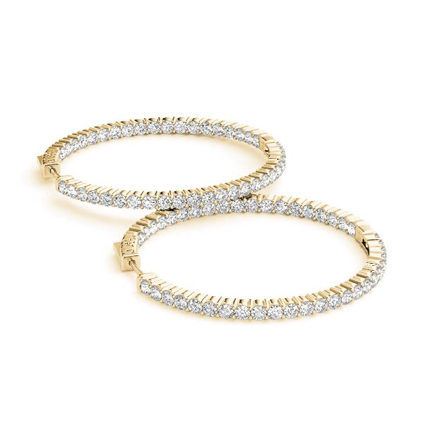 Inside Out Diamond Hoop Earrings .75 Inch F VS #41018 - Image 9