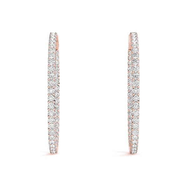 Inside Out Diamond Hoop Earrings  .75 Inch F VS #41018