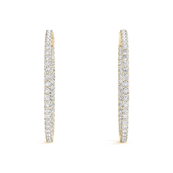 Inside Out Diamond Hoop Earrings .75 Inch F VS #41018 - Image 3