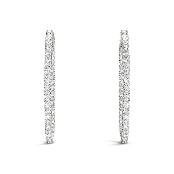 Inside Out Diamond Hoop Earrings  .75 Inch F VS #41018