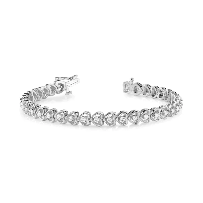 Diamond Bracelet In Line Heart G SI Diamonds #70046