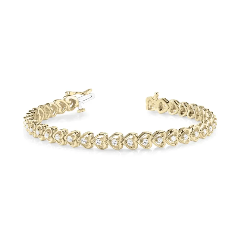 Diamond Bracelet In Line Heart G SI Diamonds #70046