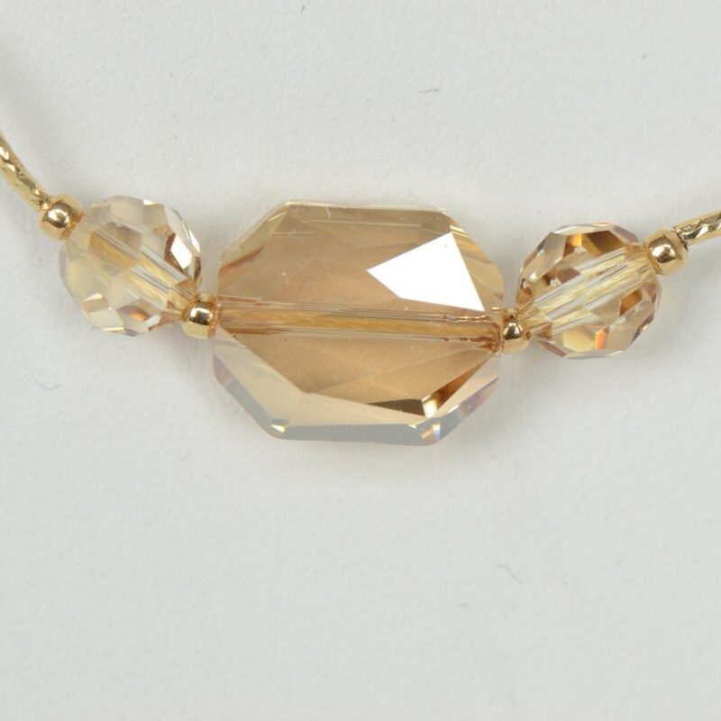 14k Yellow or White Gold Genuine Swarovski Crystal Beads 3pcs Set