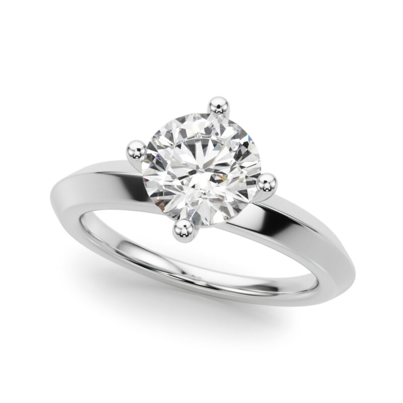 Round Cut Lab Grown Diamond Solitaire Engagement Ring