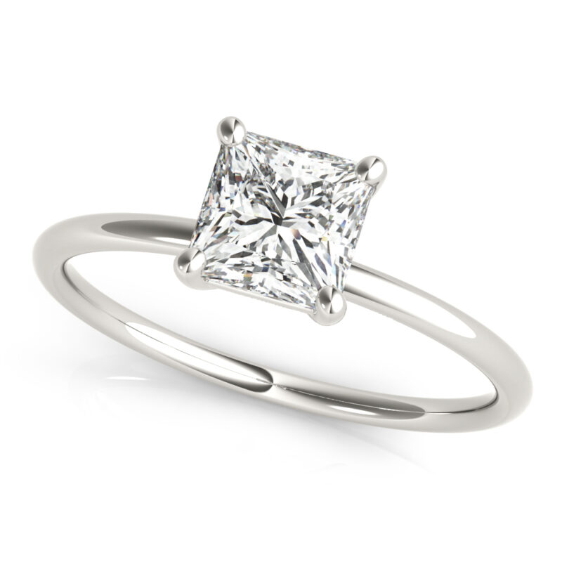 Princess Cut Lab Diamond Solitaire Engagement Ring