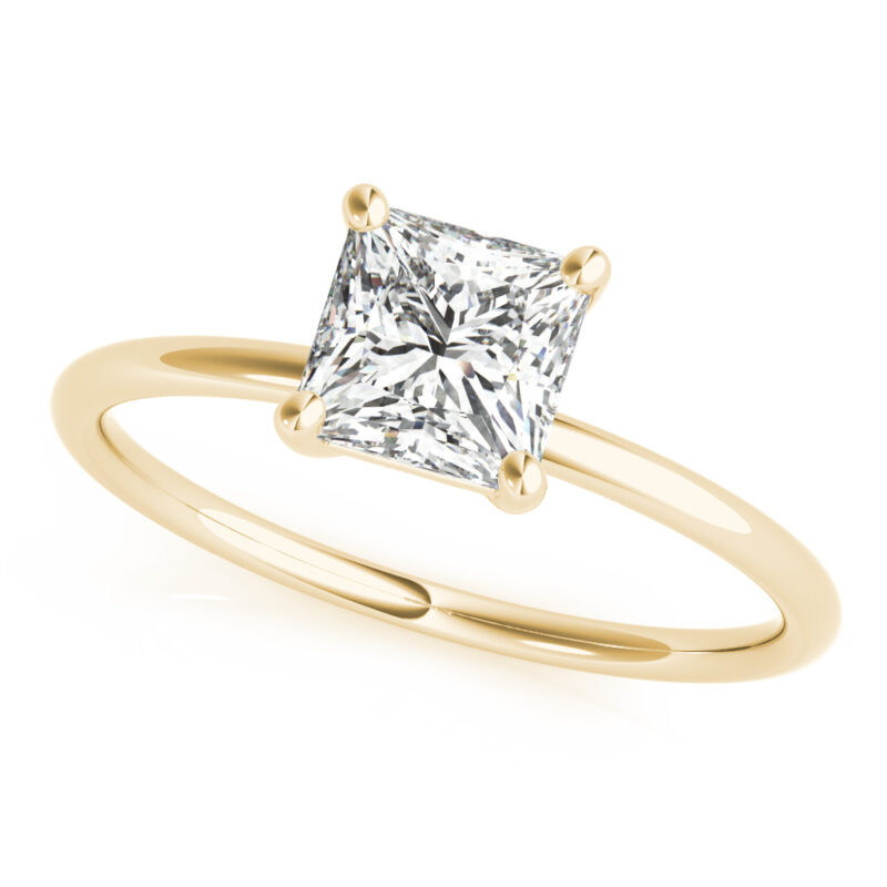 Princess Cut Lab Diamond Solitaire Engagement Ring