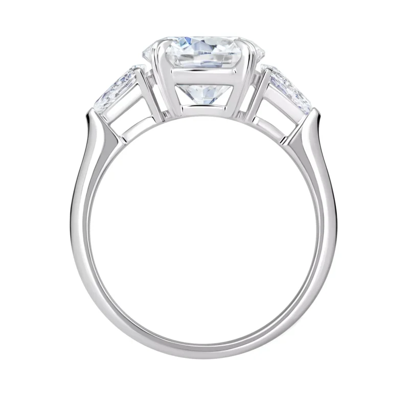 14K White Gold Three-Stone Ring – 3.60 ct tw Lab-Created Diamonds