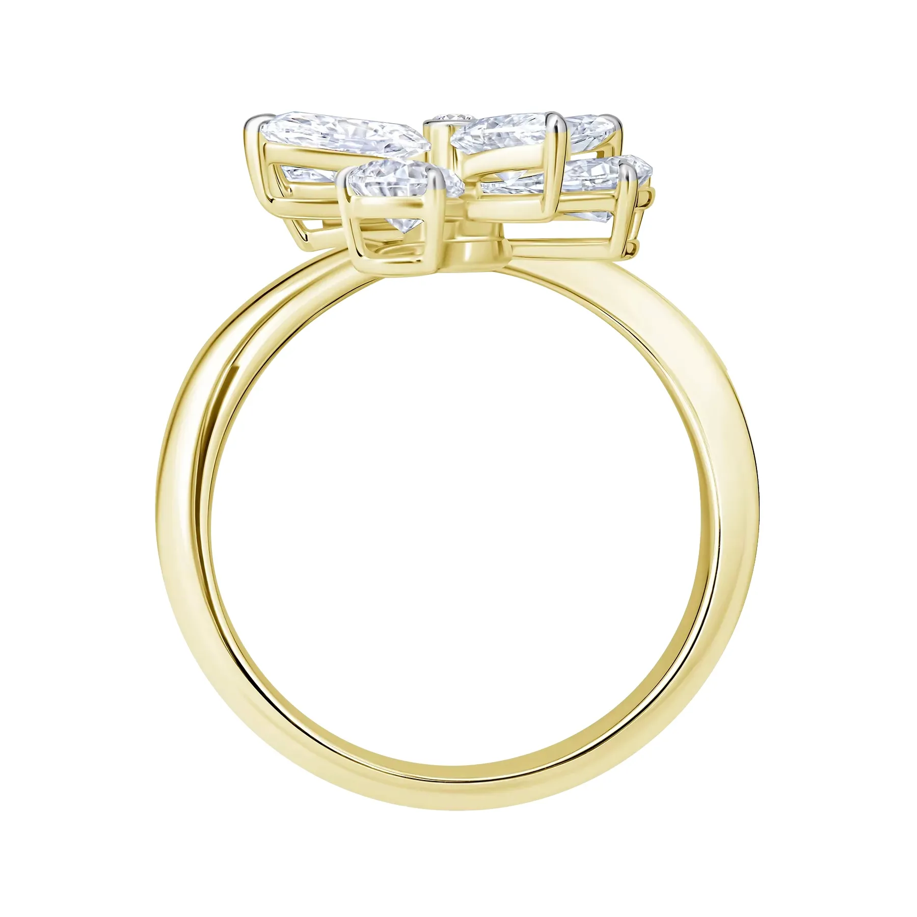 Floral Inspired 14K Yellow Gold Ring featuring 2.65 Carat Lab-Created Diamonds. - Image 2