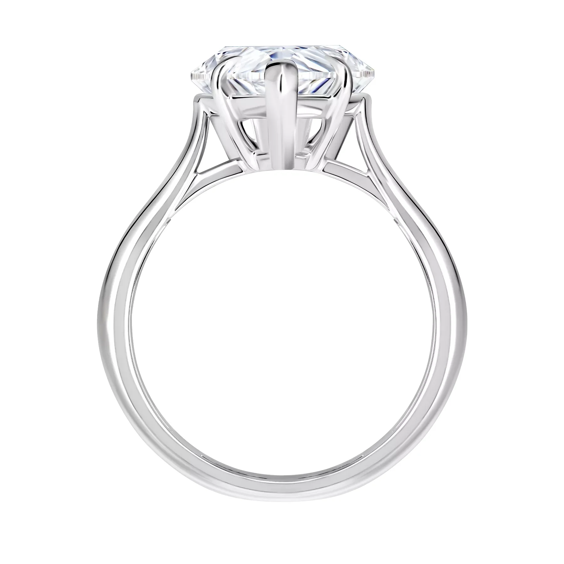 14K White Gold Solitaire Ring – 5.20 ct Lab-Created Pear Cut Diamond - Image 4