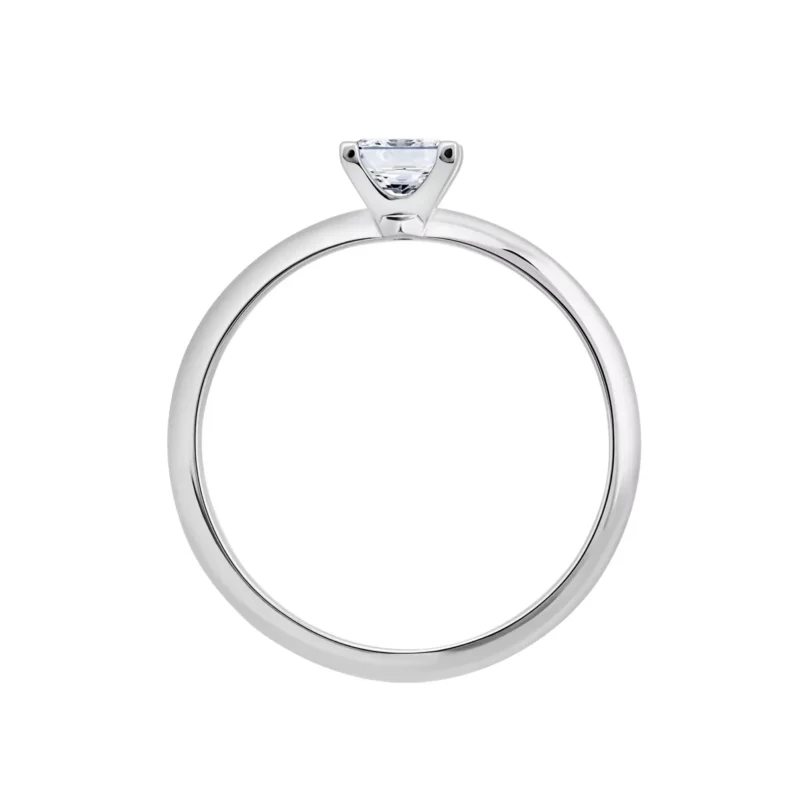 14K White Gold Solitaire Ring – 0.50 ct Lab-Created Princess Cut Diamond