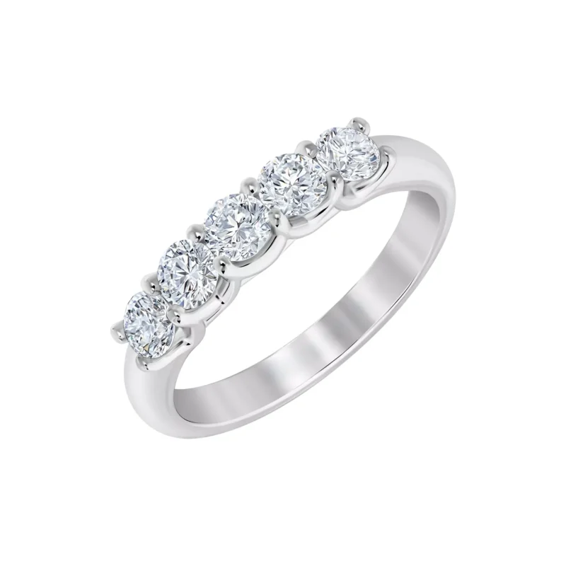 14K White Gold Ring with 0.86 ct Lab-Created Diamonds