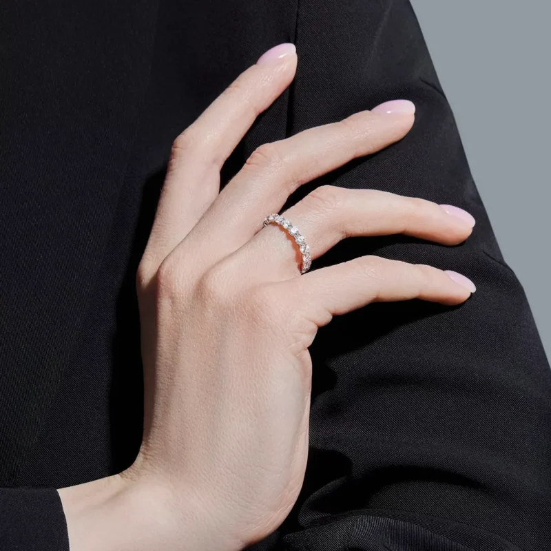 14K White Gold Ring with 2.06 ct Lab-Created Diamonds