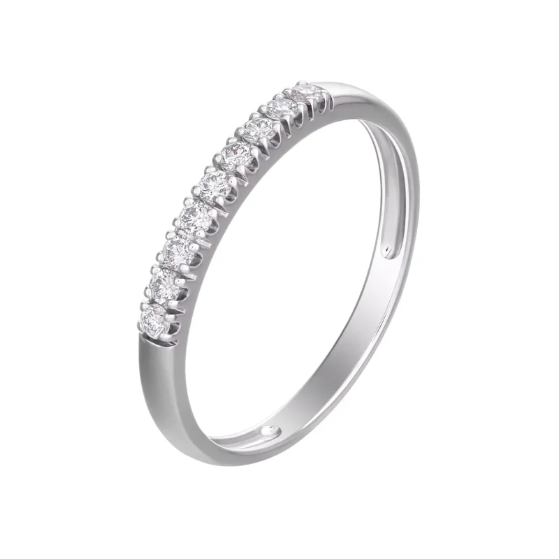 14K White Gold Diamond Band Ring – 0.18 Carat Lab-Grown Diamonds