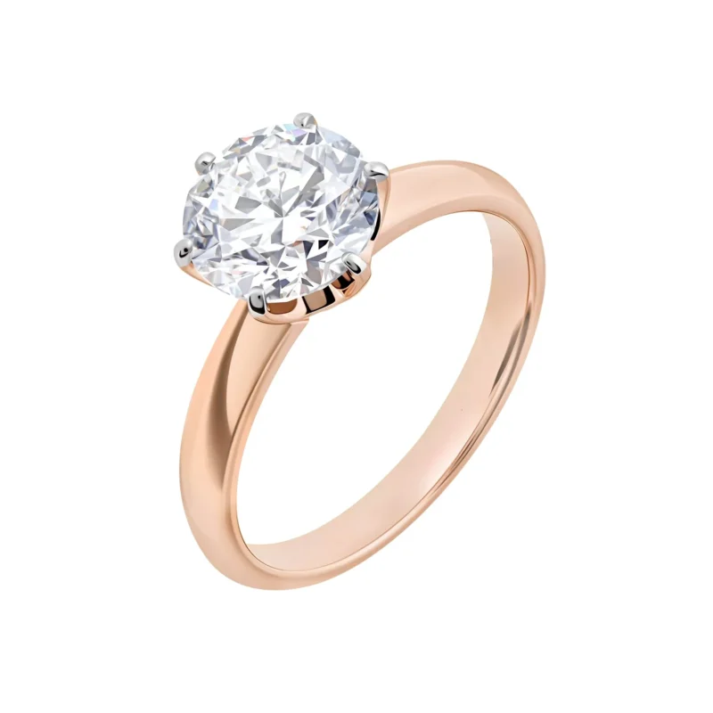 14K Rose Gold Solitaire Engagement Ring – 2.02 ct tw Lab-Grown Diamond