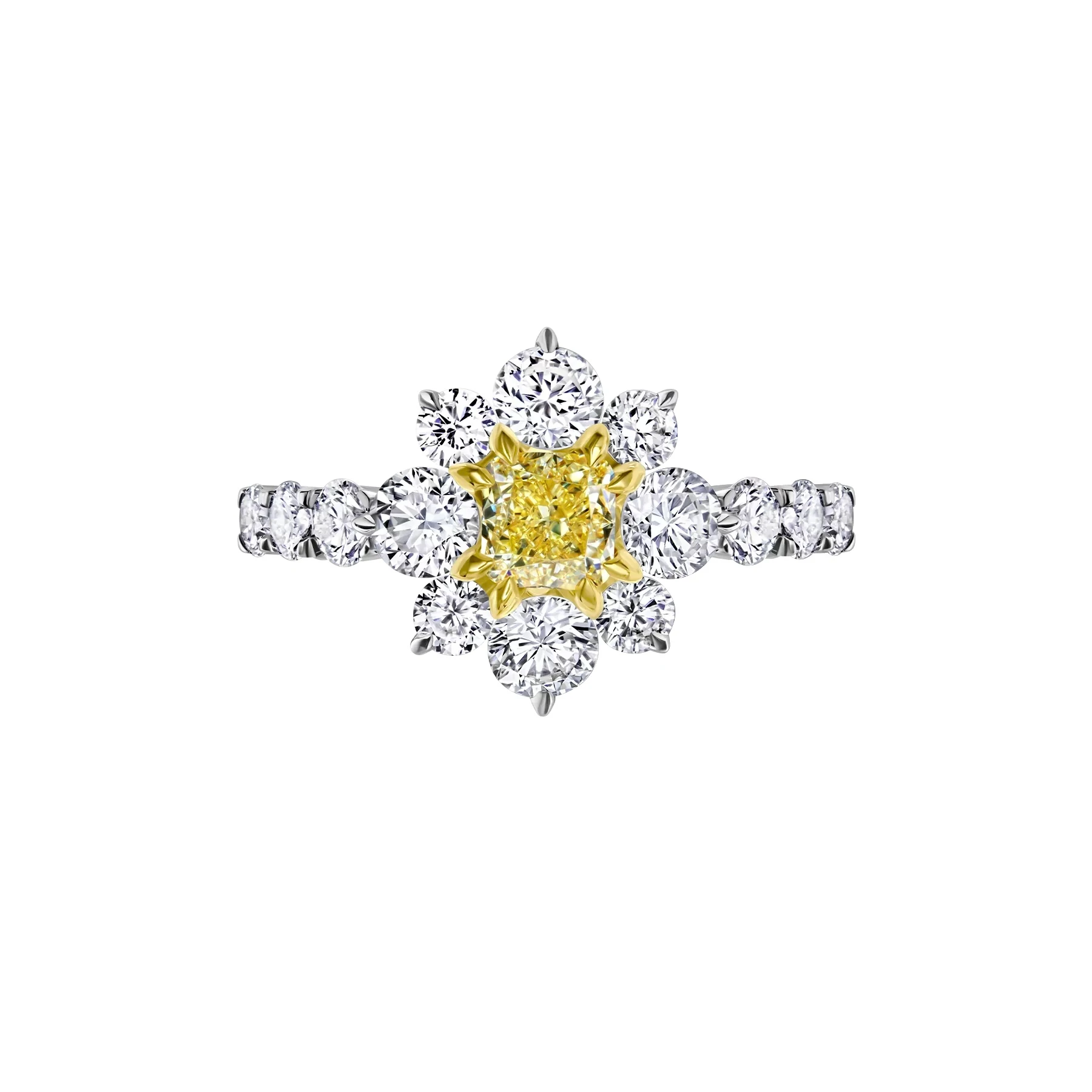 Gold Ring featuring a Central Fancy Yellow Lab-Grown Diamond - Image 2