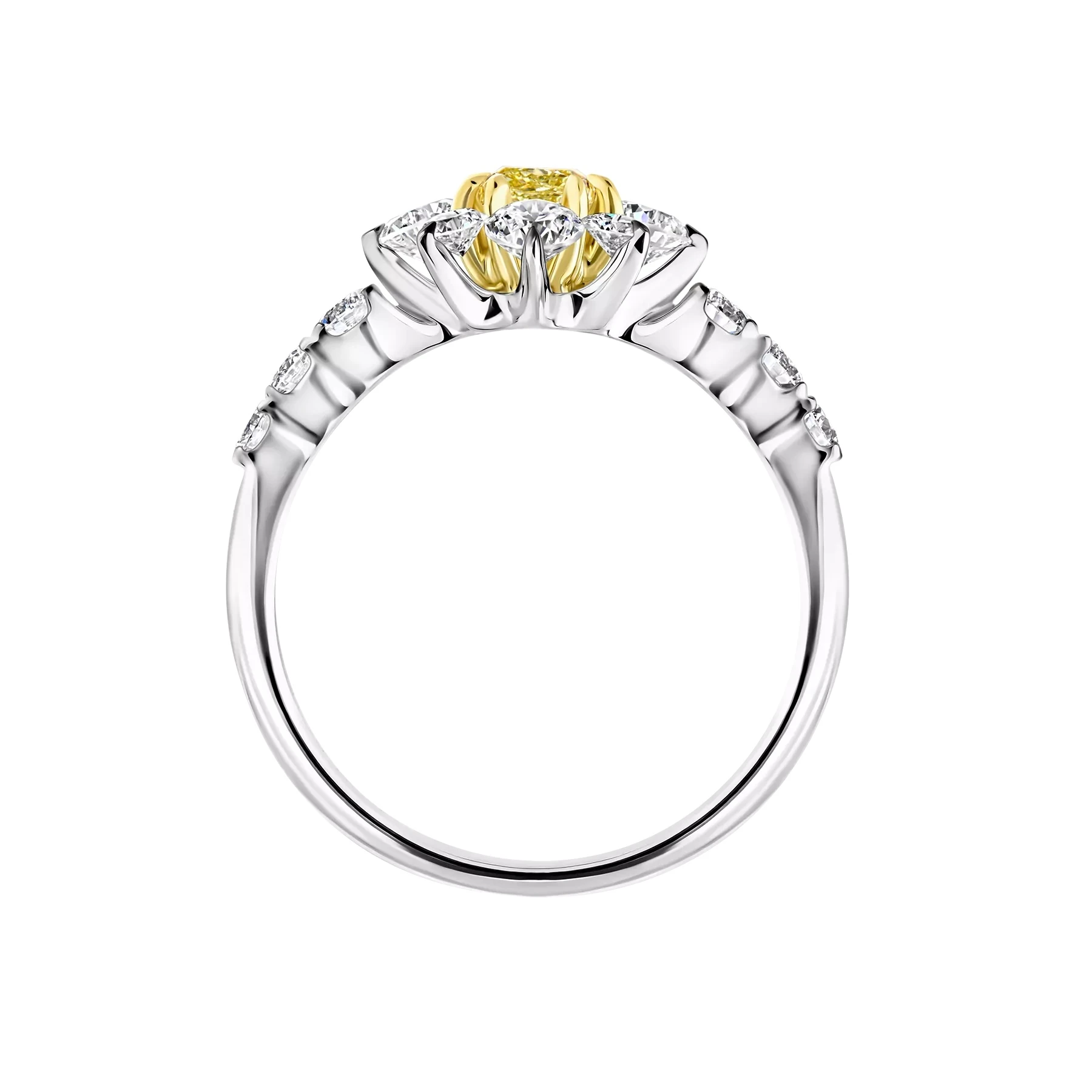 Gold Ring featuring a Central Fancy Yellow Lab-Grown Diamond - Image 3