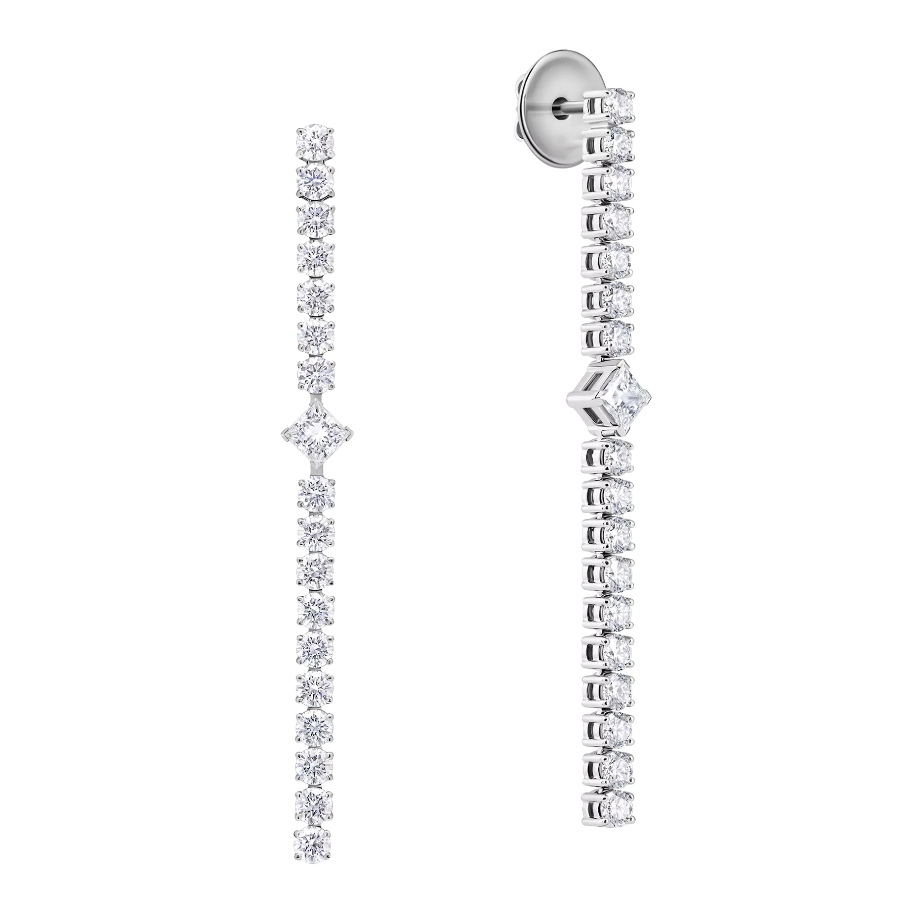 Elegant Long Drop Earrings with Lab-Grown Diamonds