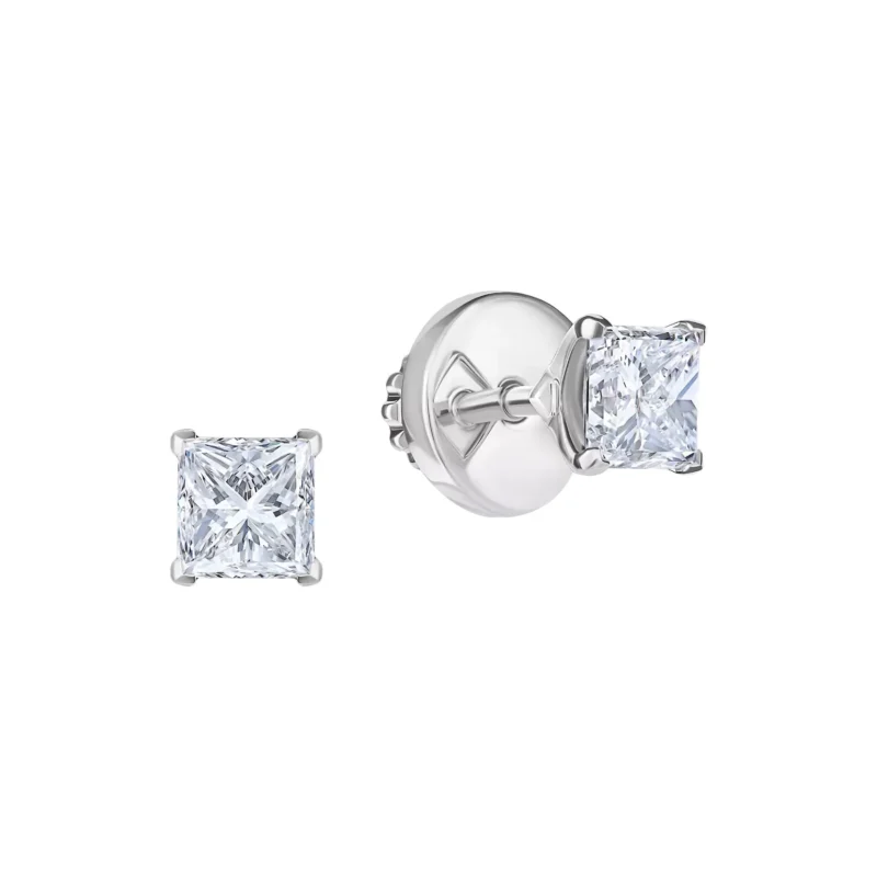 Princess Cut Stud Earrings 1 ct tw Lab Diamond