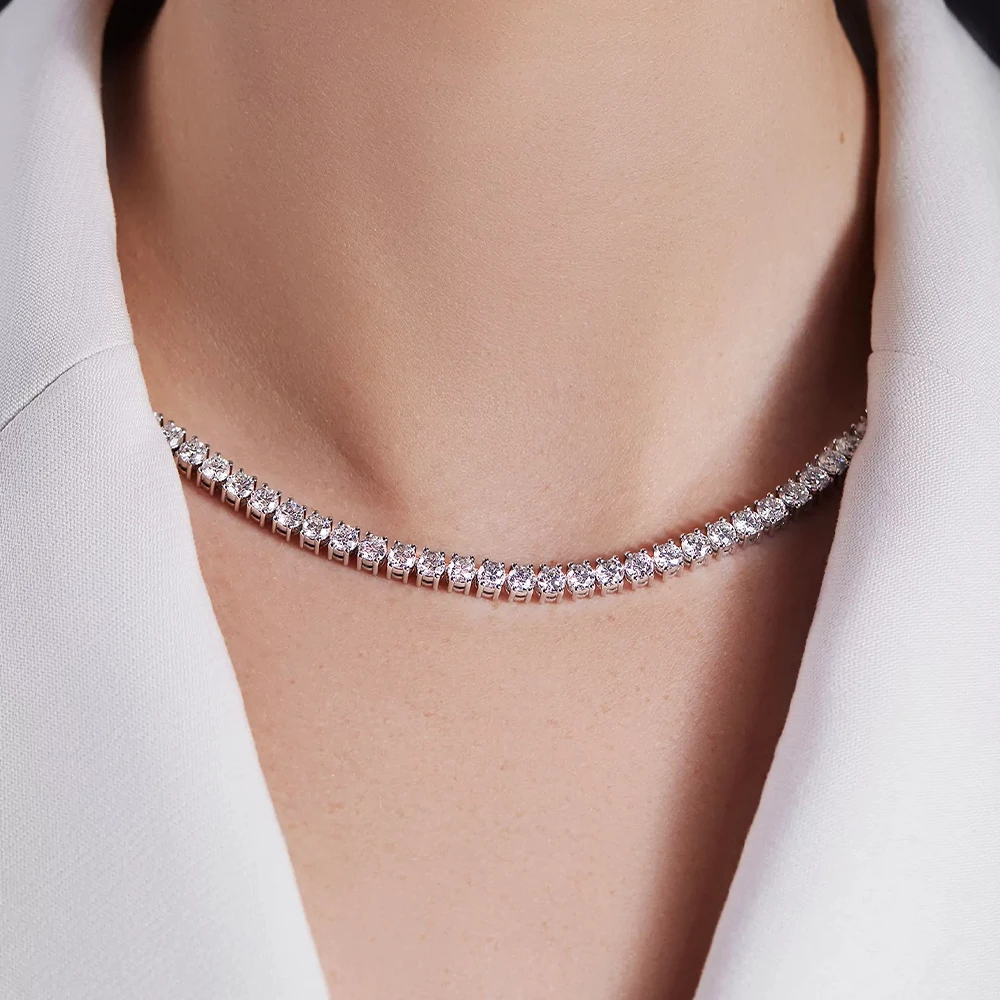 Luxury tennis necklace featuring 23.5 carats of lab-grown diamonds - Image 2