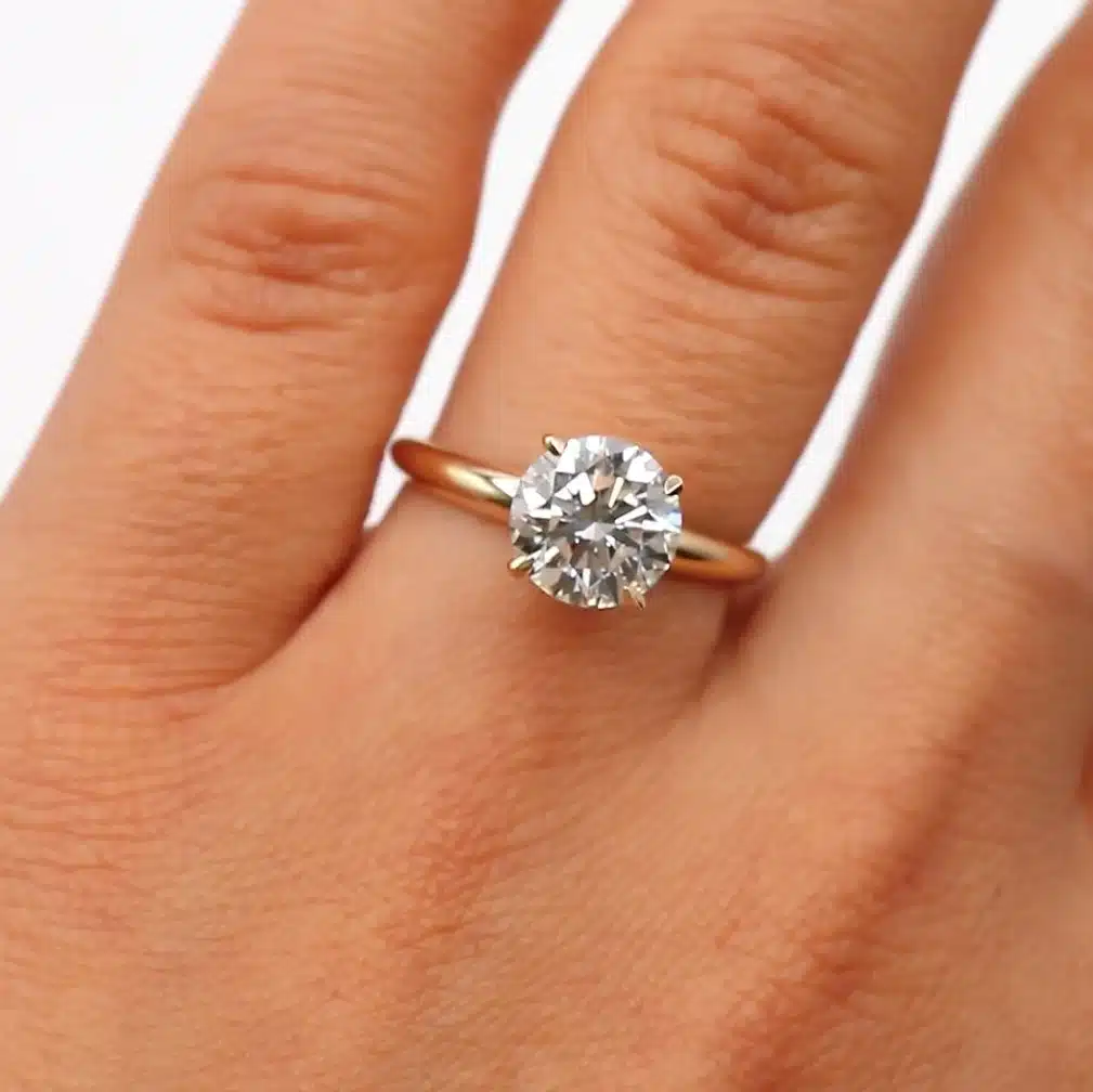 Elegant 2 ct tw Lab Diamond Solitaire Ring – 14K Solid Gold - Image 2