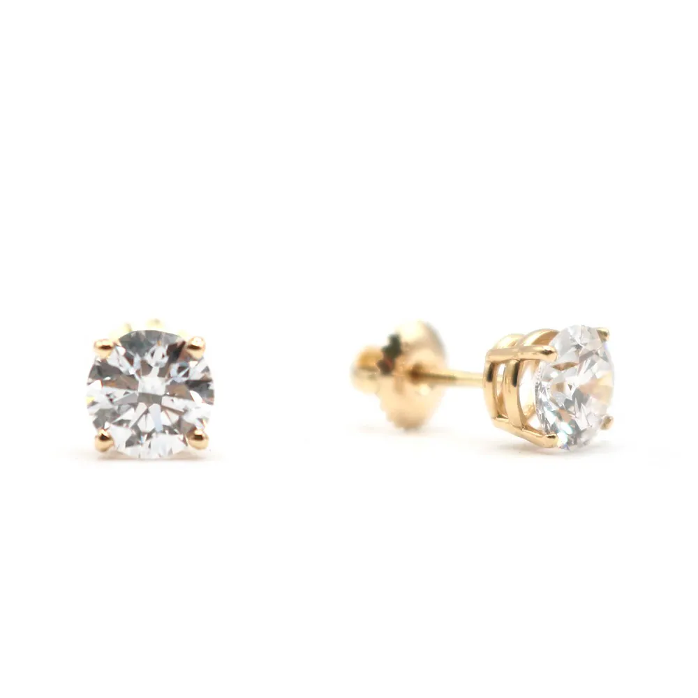 14K Gold Diamond Stud Earrings - 1 ct tw Lab Grown