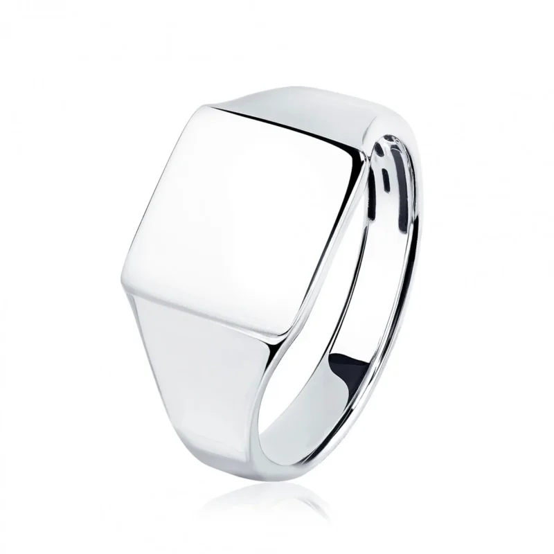 Platinum 950 Men’s Signet Ring – Solid 9.6g Luxury Square Face Minimalist Platinum Jewelry
