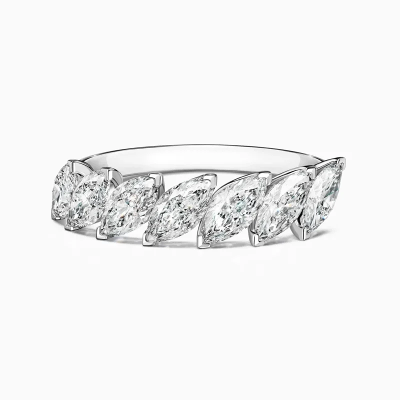 18K White Gold Marquise Lab Diamond Band – 1.65 ct tw