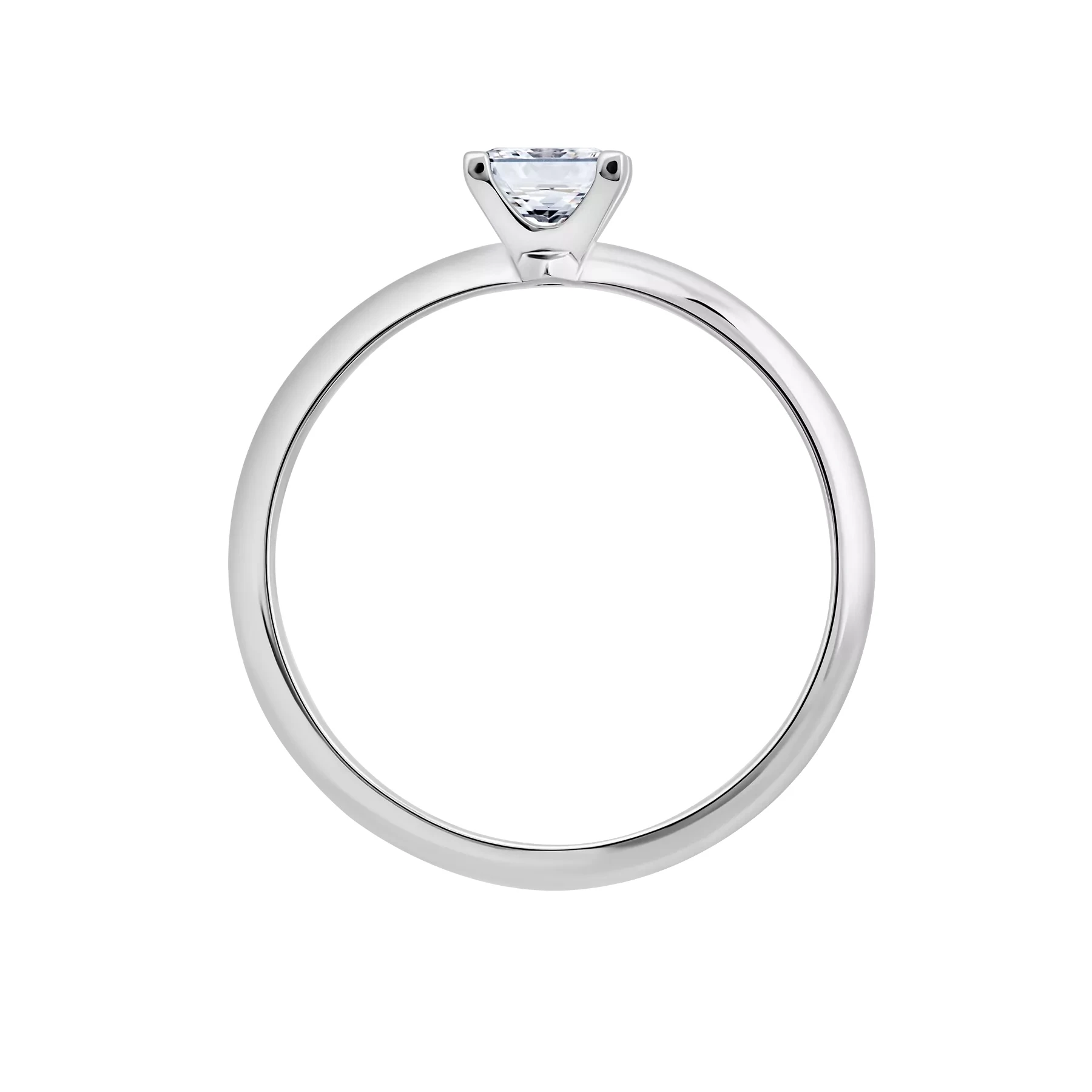 14K White Gold Princess Cut Lab Diamond Solitaire Ring – 0.50 Carat - Image 3