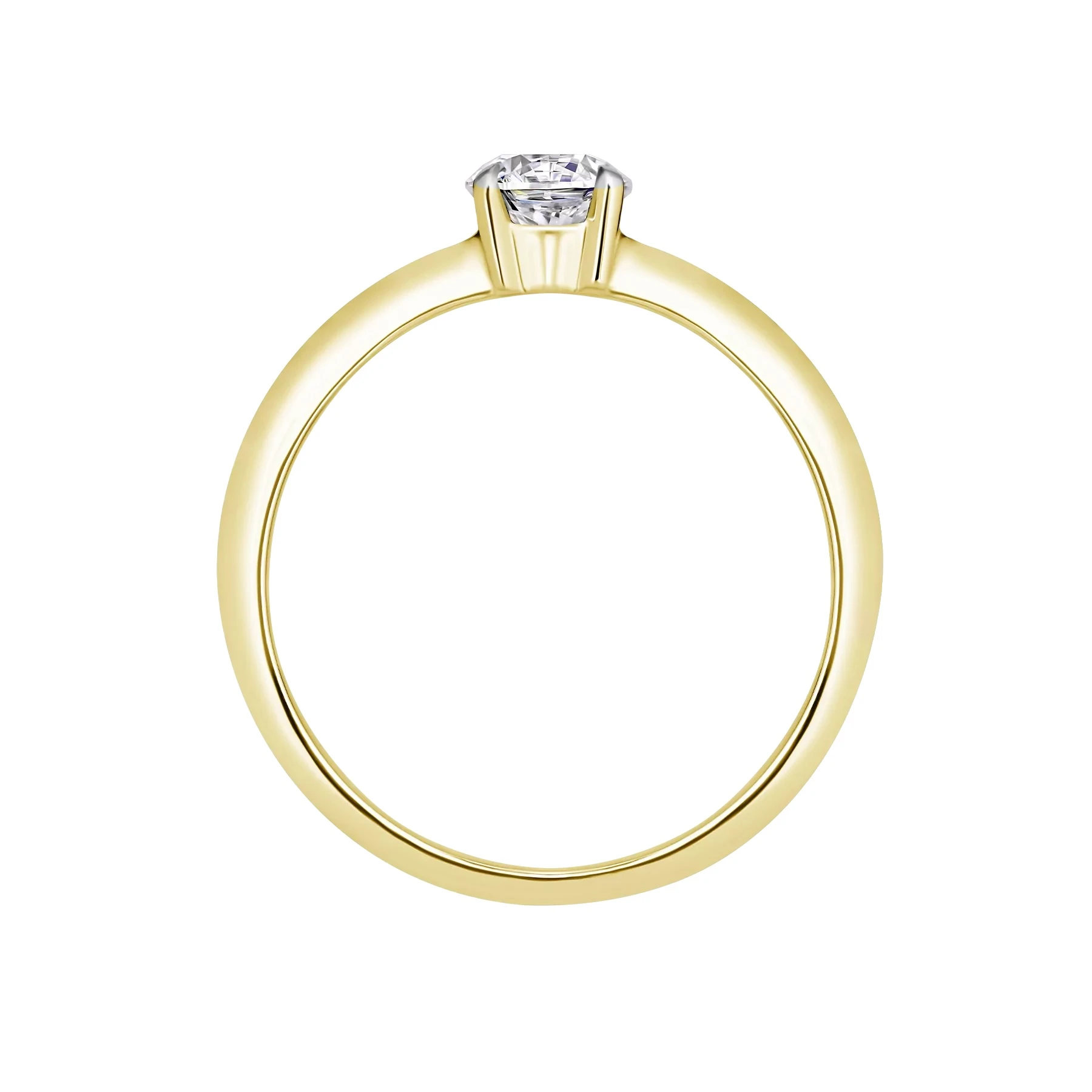 14K Yellow Gold Round Brilliant Diamond Solitaire Ring – 0.51 Carat - Image 2
