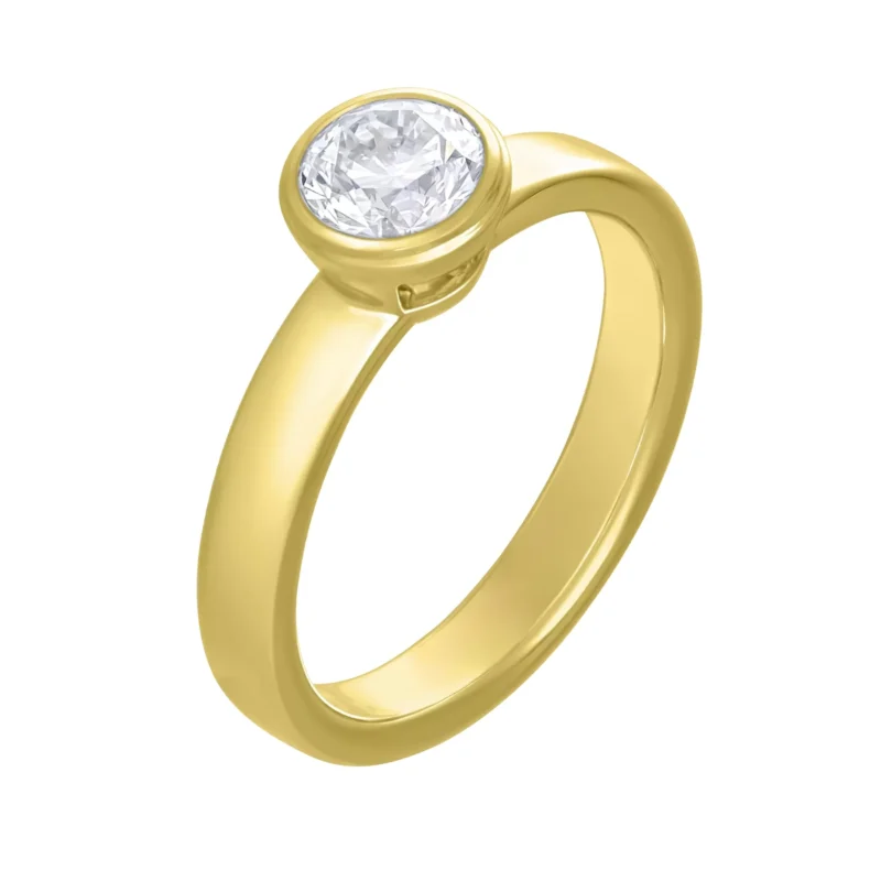 14K White Gold Classic Engagement Ring – 1.02 Carat Round Lab Diamond