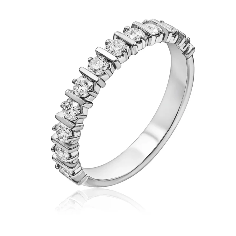 14K White Gold Natural Diamond Ring 0.55ct – Classic Eternity Band Women’s Jewelry
