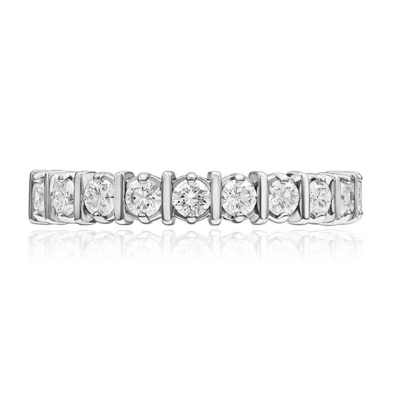 14K White Gold Natural Diamond Ring 0.55ct – Classic Eternity Band Women’s Jewelry