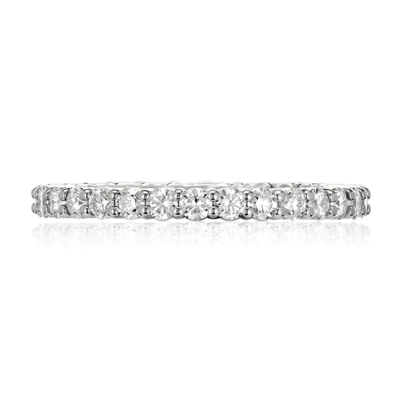 14K White Gold Natural Diamond Eternity Ring 1.15 ct – Classic Full Circle Band 2 mm