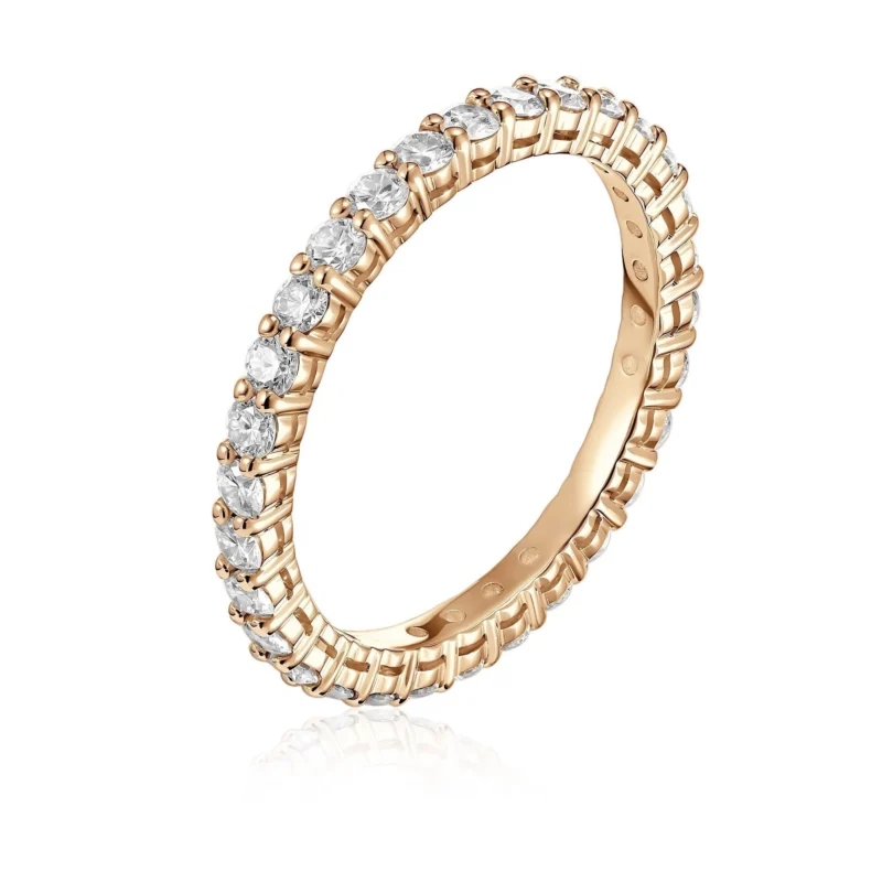 14K Yellow Gold Natural Diamond Eternity Ring 1.15 ct