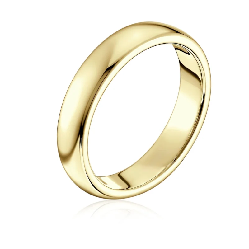 18K Yellow Gold Classic Wedding Band – 5 mm Solid Gold Ring for Men or Women