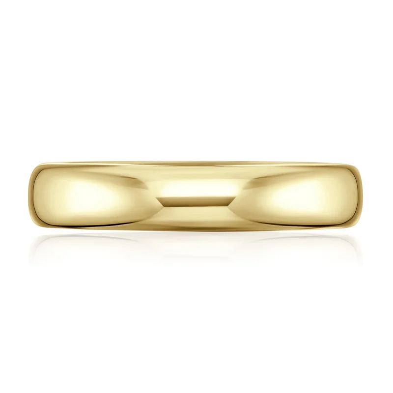 18K Yellow Gold Classic Wedding Band – 5 mm Solid Gold Ring for Men or Women