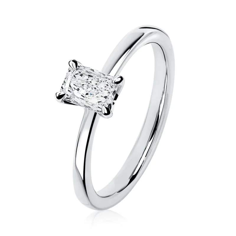 Platinum 0.50 ct Radiant Cut Diamond Engagement Ring