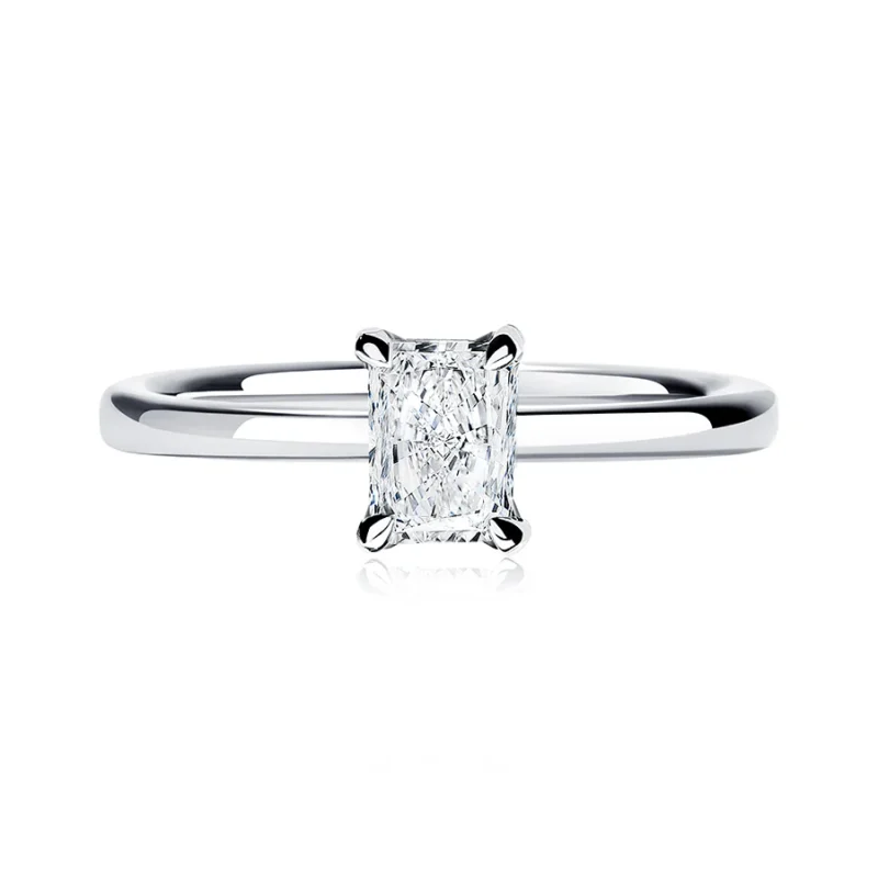 Platinum 0.50 ct Radiant Cut Diamond Engagement Ring