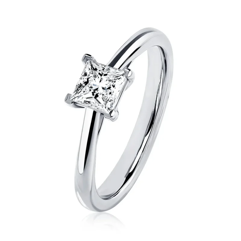Platinum 950 Princess Cut Diamond Engagement Ring