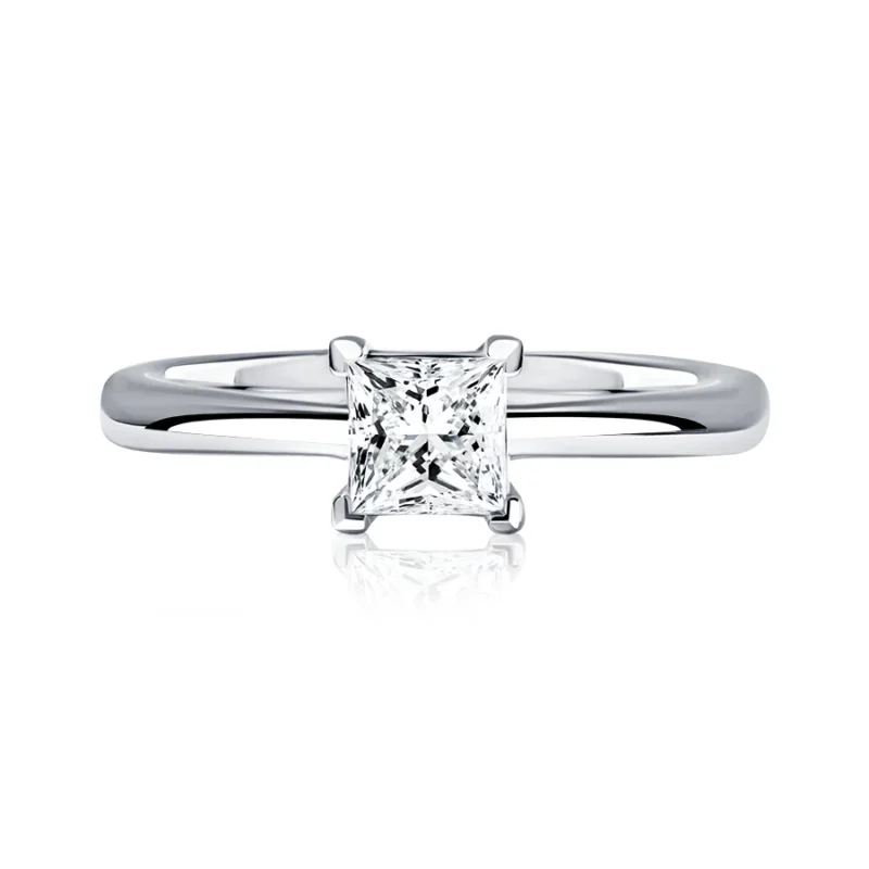 Platinum 950 Princess Cut Diamond Engagement Ring