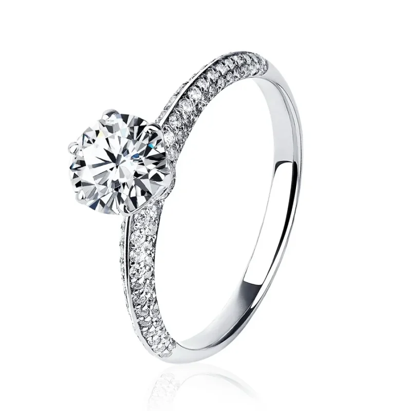 Platinum 950 Round Brilliant Diamond Engagement Ring